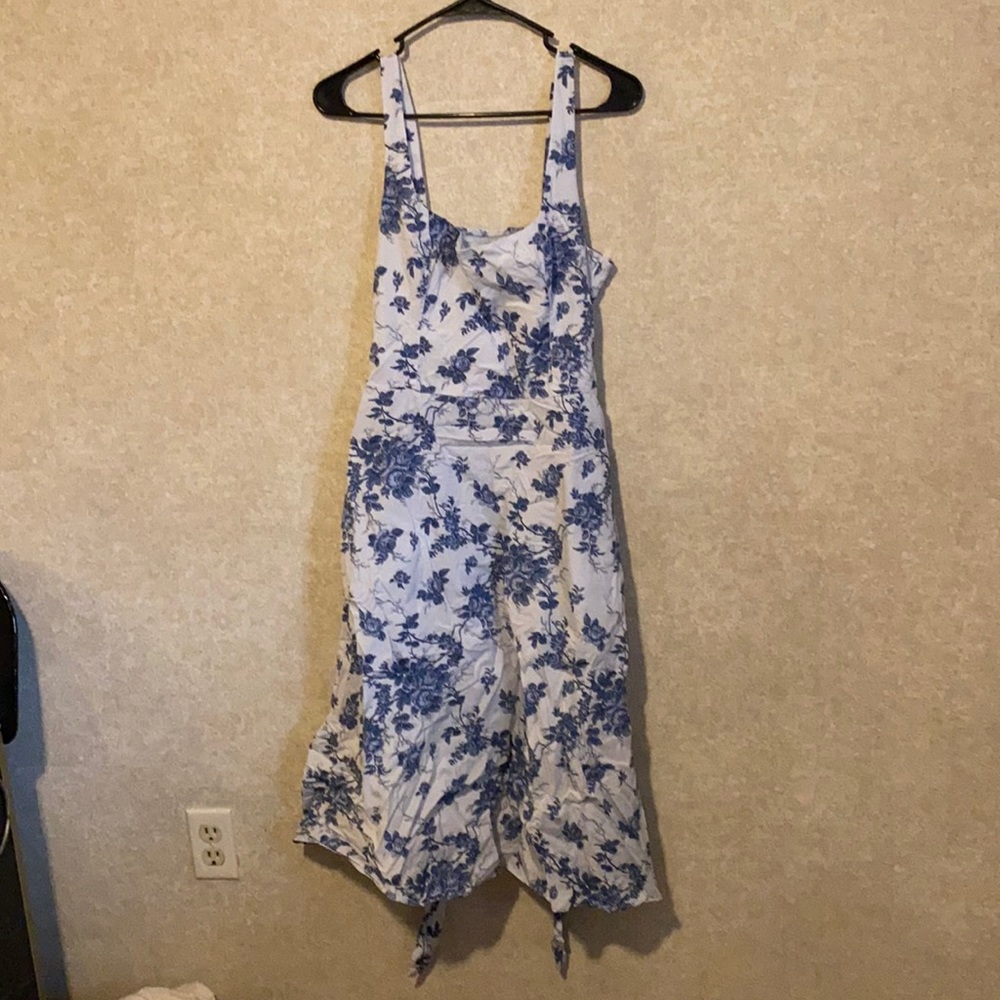 Blue Floral Midi Dress